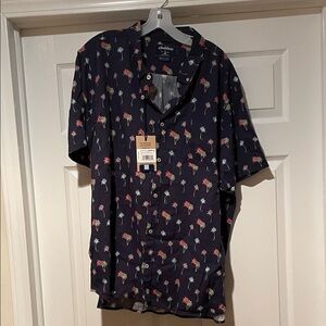 Chubbies Men's Dark Blue Tropical Print Shirt